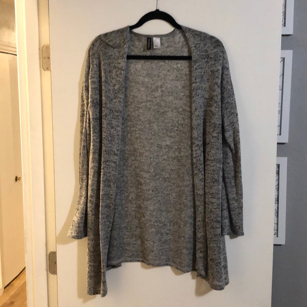 Black and gray cardigan